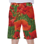 Remembrance Day Poppy Print Men's Beach Shorts