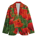Remembrance Day Poppy Print Men's Blazer