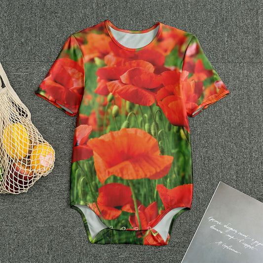 Remembrance Day Poppy Print Men's Bodysuit