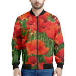 Remembrance Day Poppy Print Men's Bomber Jacket
