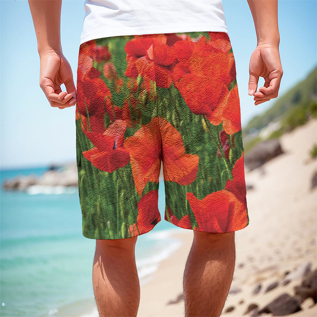 Remembrance Day Poppy Print Men's Cargo Shorts
