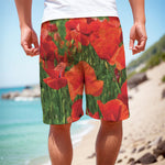 Remembrance Day Poppy Print Men's Cargo Shorts