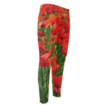 Remembrance Day Poppy Print Men's Compression Pants