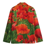 Remembrance Day Poppy Print Men's Cotton Blazer