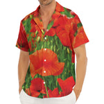 Remembrance Day Poppy Print Men's Deep V-Neck Shirt