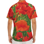 Remembrance Day Poppy Print Men's Deep V-Neck Shirt