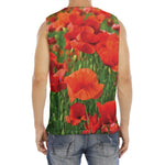 Remembrance Day Poppy Print Men's Fitness Tank Top