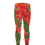 Remembrance Day Poppy Print Men's leggings