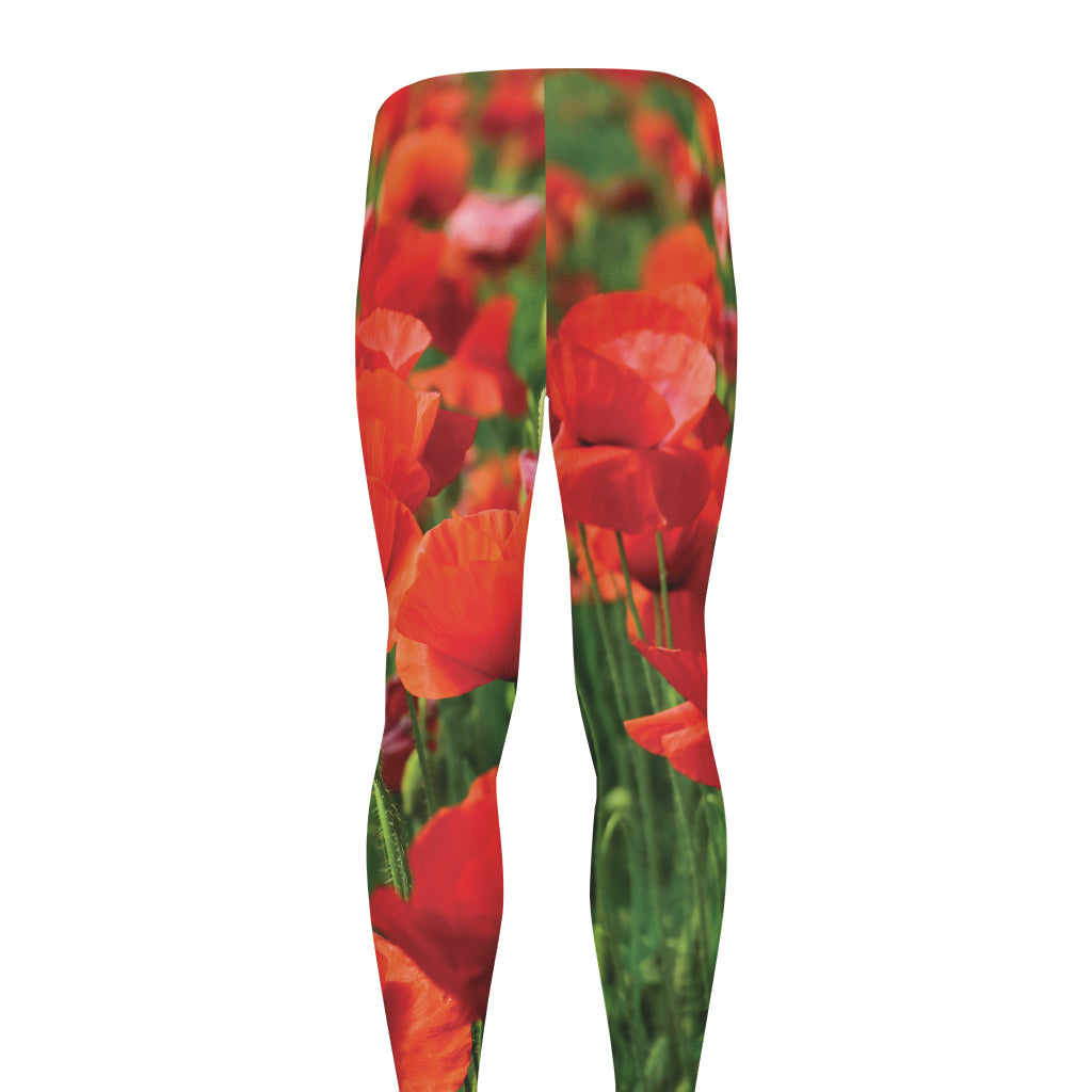 Remembrance Day Poppy Print Men's leggings