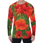 Remembrance Day Poppy Print Men's Long Sleeve T-Shirt
