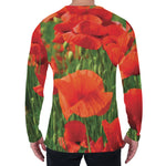 Remembrance Day Poppy Print Men's Long Sleeve T-Shirt