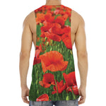 Remembrance Day Poppy Print Men's Muscle Tank Top