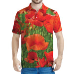 Remembrance Day Poppy Print Men's Polo Shirt