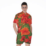 Remembrance Day Poppy Print Men's Rompers