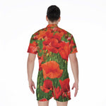 Remembrance Day Poppy Print Men's Rompers