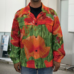 Remembrance Day Poppy Print Men's Shirt Jacket
