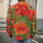 Remembrance Day Poppy Print Men's Shirt Jacket