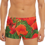 Remembrance Day Poppy Print Men's Short Boxer Briefs