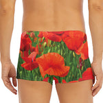 Remembrance Day Poppy Print Men's Short Boxer Briefs