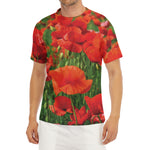Remembrance Day Poppy Print Men's Short Sleeve Rash Guard