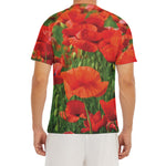 Remembrance Day Poppy Print Men's Short Sleeve Rash Guard