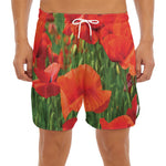 Remembrance Day Poppy Print Men's Split Running Shorts