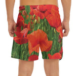 Remembrance Day Poppy Print Men's Split Running Shorts