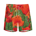 Remembrance Day Poppy Print Men's Sports Shorts