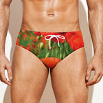 Remembrance Day Poppy Print Men's Swim Briefs