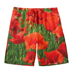 Remembrance Day Poppy Print Men's Swim Trunks
