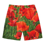Remembrance Day Poppy Print Men's Swim Trunks