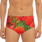 Remembrance Day Poppy Print Men's Triangle Swim Briefs