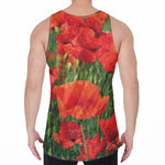 Remembrance Day Poppy Print Men's Velvet Tank Top