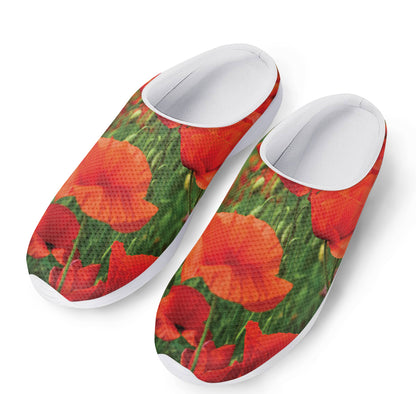 Remembrance Day Poppy Print Mesh Casual Shoes