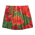 Remembrance Day Poppy Print Mesh Shorts
