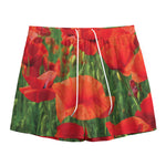 Remembrance Day Poppy Print Mesh Shorts