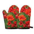 Remembrance Day Poppy Print Oven Mitts