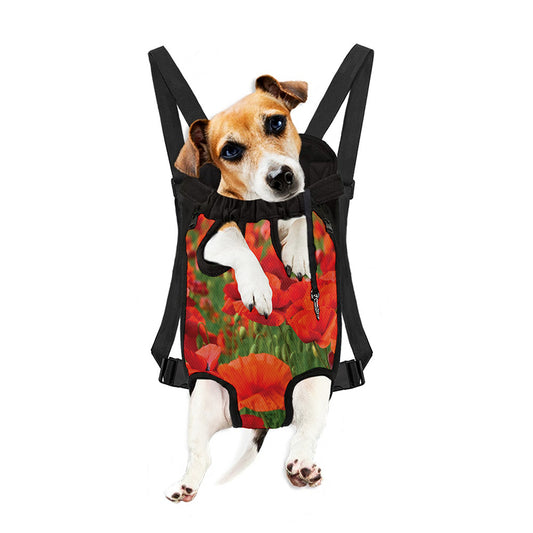 Remembrance Day Poppy Print Pet Carrier Backpack