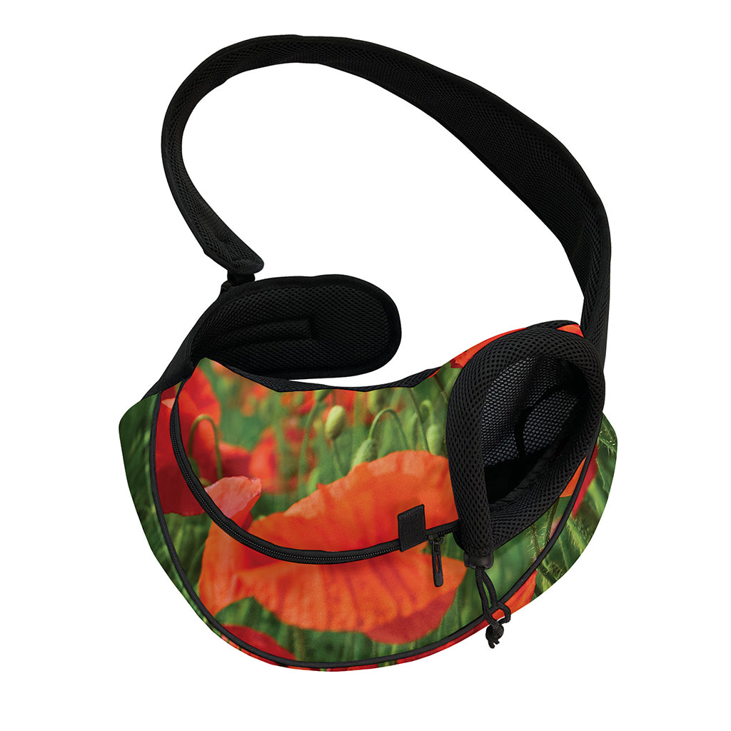 Remembrance Day Poppy Print Pet Sling Carrier