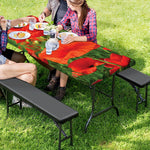 Remembrance Day Poppy Print Picnic Table Cover