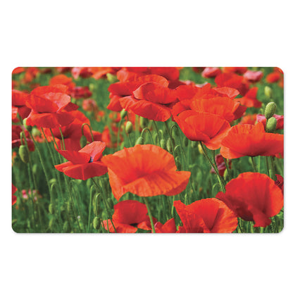 Remembrance Day Poppy Print Polyester Doormat