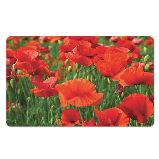Remembrance Day Poppy Print Polyester Doormat