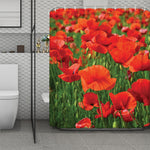 Remembrance Day Poppy Print Polyester Shower Curtain