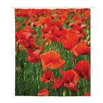 Remembrance Day Poppy Print Polyester Shower Curtain