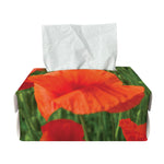 Remembrance Day Poppy Print Rectangle Tissue Box Cover