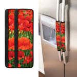 Remembrance Day Poppy Print Refrigerator Handle Covers