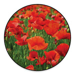 Remembrance Day Poppy Print Round Floor Mat