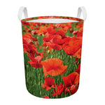 Remembrance Day Poppy Print Round Laundry Basket