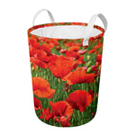 Remembrance Day Poppy Print Round Laundry Basket