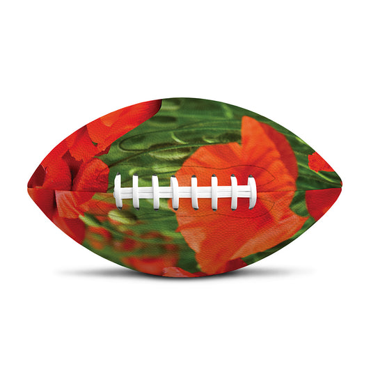 Remembrance Day Poppy Print Rugby Ball
